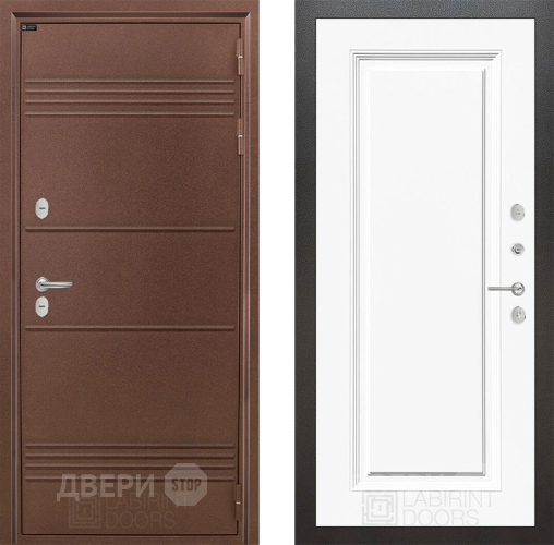 Входная металлическая Дверь Лабиринт (LABIRINT) Термо Лайт 27 Белый (RAL-9003) в Наро-Фоминске