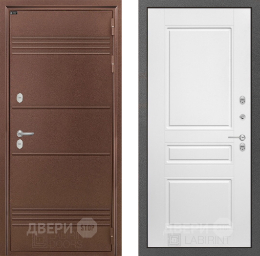 Входная металлическая Дверь Лабиринт (LABIRINT) Термо Лайт 03 Белый софт в Наро-Фоминске