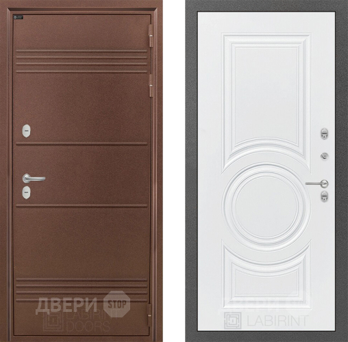 Входная металлическая Дверь Лабиринт (LABIRINT) Термо Лайт 23 Белый софт в Наро-Фоминске