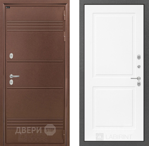 Входная металлическая Дверь Лабиринт (LABIRINT) Термо Лайт 11 Белый софт в Наро-Фоминске