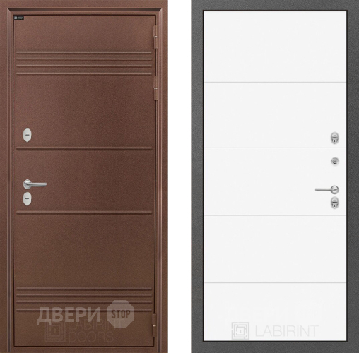 Входная металлическая Дверь Лабиринт (LABIRINT) Термо Лайт 13 Белый софт в Наро-Фоминске