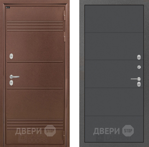 Входная металлическая Дверь Лабиринт (LABIRINT) Термо Лайт 13 Графит софт в Наро-Фоминске