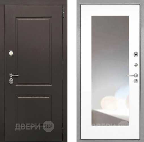 Входная металлическая Дверь Интекрон (INTECRON) Кампо ФЛЗ-120-М Зеркало Белый матовый в Наро-Фоминске