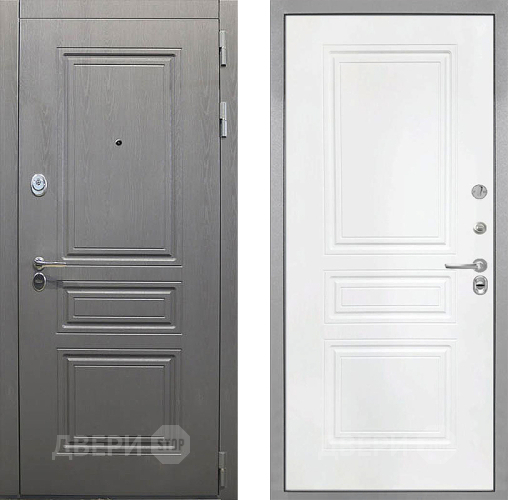 Входная металлическая Дверь Интекрон (INTECRON) Брайтон Графит ФЛ-243 Белый матовый в Наро-Фоминске