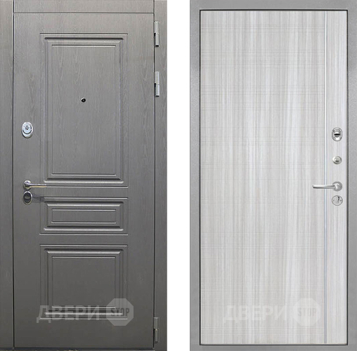 Входная металлическая Дверь Интекрон (INTECRON) Брайтон Графит В-07 с молдингом Сандал белый в Наро-Фоминске