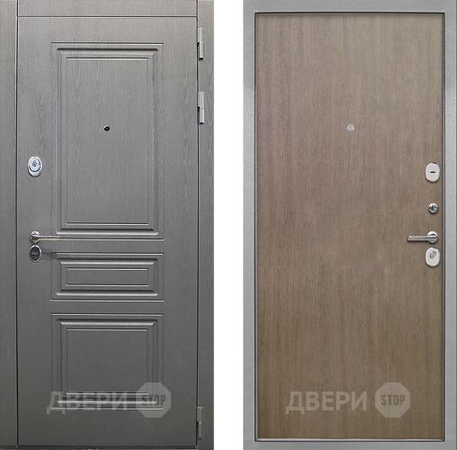 Входная металлическая Дверь Интекрон (INTECRON) Брайтон Графит Гладкая шпон Венге коричневый в Наро-Фоминске