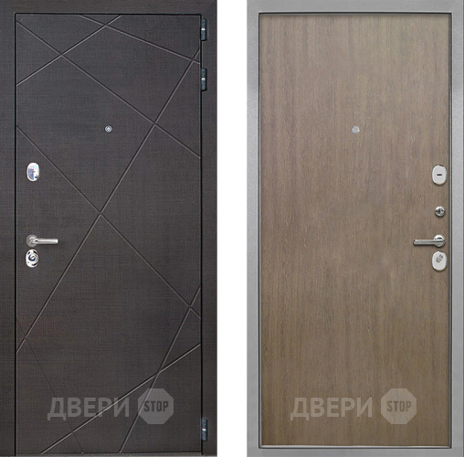 Входная металлическая Дверь Интекрон (INTECRON) Сенатор Лучи Гладкая шпон Венге коричневый в Наро-Фоминске