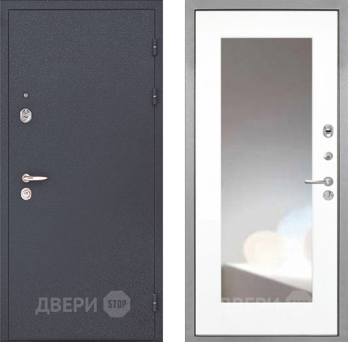 Входная металлическая Дверь Интекрон (INTECRON) Колизей ФЛЗ-120-М Зеркало Белый матовый в Наро-Фоминске