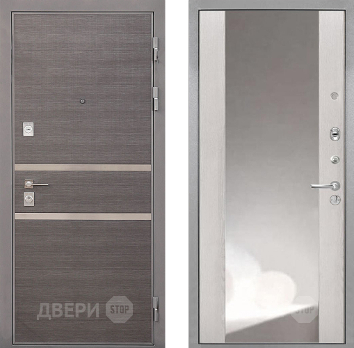 Входная металлическая Дверь Интекрон (INTECRON) Неаполь ФЛЗ-516 Зеркало Сосна белая в Наро-Фоминске