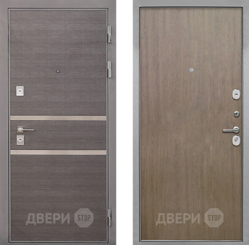 Входная металлическая Дверь Интекрон (INTECRON) Неаполь Гладкая шпон Венге коричневый в Наро-Фоминске