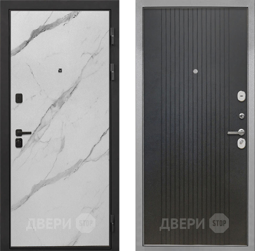 Входная металлическая Дверь Интекрон (INTECRON) Профит Black Мрамор Арктик ФЛ-295 Лофт черный в Наро-Фоминске