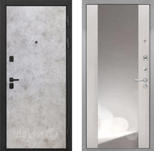 Дверь Интекрон (INTECRON) Профит Black Мрамор Светлый ФЛЗ-516 Зеркало Сосна белая в Наро-Фоминске
