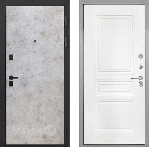 Входная металлическая Дверь Интекрон (INTECRON) Профит Black Мрамор Светлый ФЛ-243 Белый матовый в Наро-Фоминске