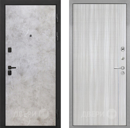 Входная металлическая Дверь Интекрон (INTECRON) Профит Black Мрамор Светлый В-07 с молдингом Сандал белый в Наро-Фоминске