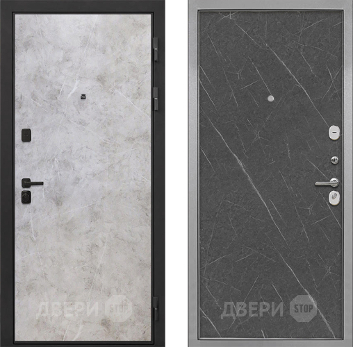 Входная металлическая Дверь Интекрон (INTECRON) Профит Black Мрамор Светлый Гладкая Гранит лава оникс в Наро-Фоминске