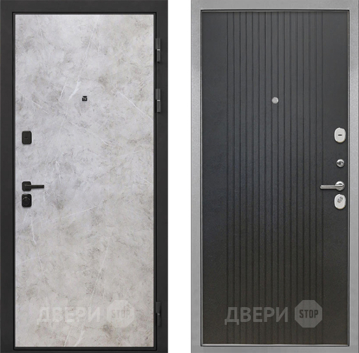 Входная металлическая Дверь Интекрон (INTECRON) Профит Black Мрамор Светлый ФЛ-295 Лофт черный в Наро-Фоминске