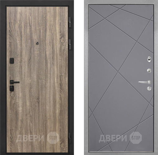Входная металлическая Дверь Интекрон (INTECRON) Профит Black Дуб Турин Лучи-М Графит софт в Наро-Фоминске