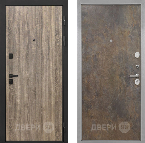 Входная металлическая Дверь Интекрон (INTECRON) Профит Black Дуб Турин Гладкая Гранж в Наро-Фоминске