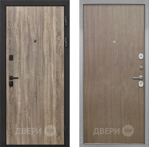 Входная металлическая Дверь Интекрон (INTECRON) Профит Black Дуб Турин Гладкая шпон Венге коричневый в Наро-Фоминске