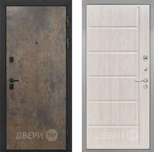 Входная металлическая Дверь Интекрон (INTECRON) Профит Black Гранж ФЛ-102 Сосна белая в Наро-Фоминске