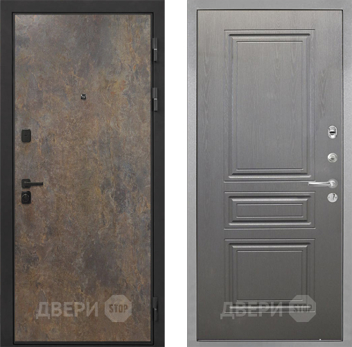 Входная металлическая Дверь Интекрон (INTECRON) Профит Black Гранж ФЛ-243 Графит вуд дуб в Наро-Фоминске
