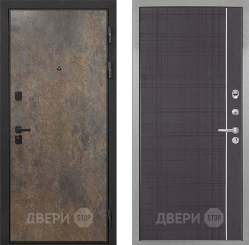 Входная металлическая Дверь Интекрон (INTECRON) Профит Black Гранж В-07 с молдингом Венге в Наро-Фоминске