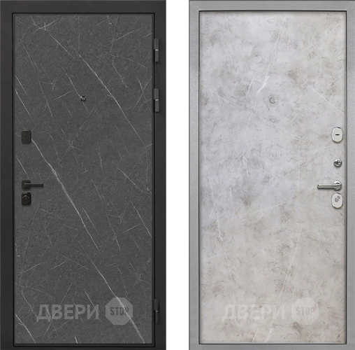 Входная металлическая Дверь Интекрон (INTECRON) Профит Black Гранит Лава Оникс Гладкая Мрамор светлый в Наро-Фоминске