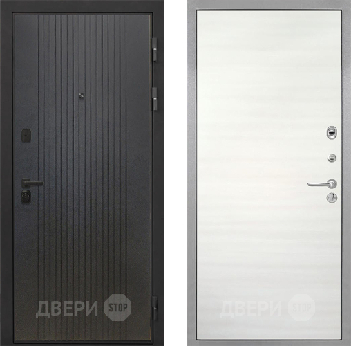 Входная металлическая Дверь Интекрон (INTECRON) Профит Black ФЛ-295 Гладкая Дуб сильвер поперечный в Наро-Фоминске