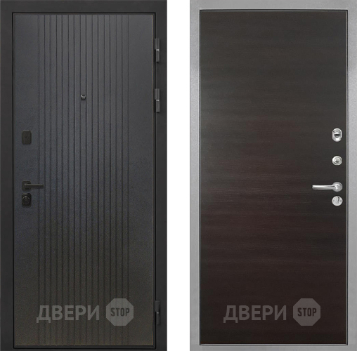 Входная металлическая Дверь Интекрон (INTECRON) Профит Black ФЛ-295 Гладкая Эковенге поперечный в Наро-Фоминске