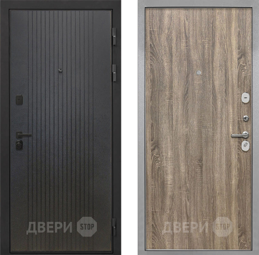 Входная металлическая Дверь Интекрон (INTECRON) Профит Black ФЛ-295 Гладкая Дуб турин в Наро-Фоминске