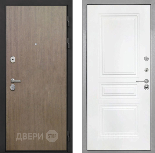 Входная металлическая Дверь Интекрон (INTECRON) Гектор Венге Коричневый ФЛ-243 Белый матовый в Наро-Фоминске