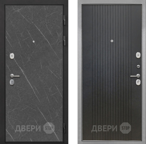 Входная металлическая Дверь Интекрон (INTECRON) Гектор Гранит Лава Оникс ФЛ-295 Лофт черный в Наро-Фоминске