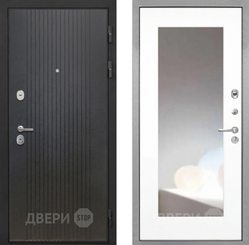Входная металлическая Дверь Интекрон (INTECRON) Гектор ФЛ-295 ФЛЗ-120-М Зеркало Белый матовый в Наро-Фоминске