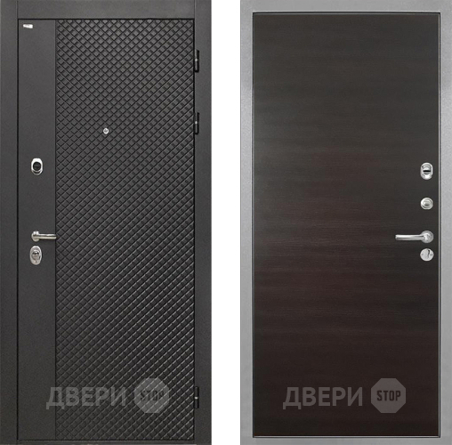 Входная металлическая Дверь Интекрон (INTECRON) Олимпия Black 4К Гладкая Эковенге поперечный в Наро-Фоминске