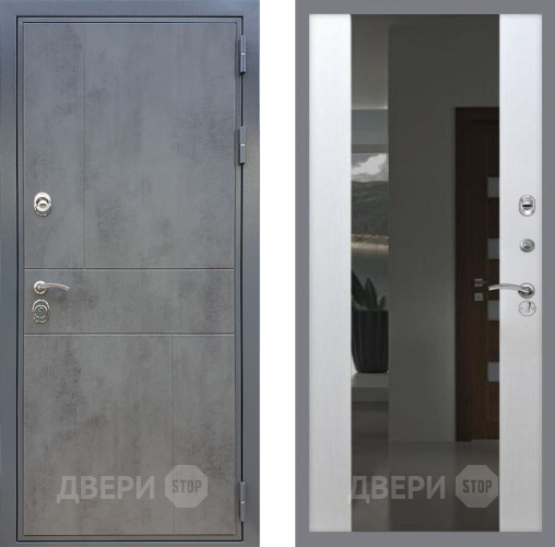 Входная металлическая Дверь Рекс (REX) ФЛ-290 СБ-16 Зеркало Белый ясень в Наро-Фоминске
