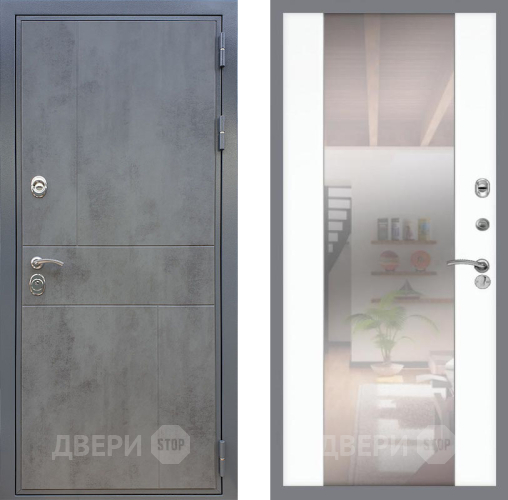 Входная металлическая Дверь Рекс (REX) ФЛ-290 СБ-16 Зеркало Силк Сноу в Наро-Фоминске