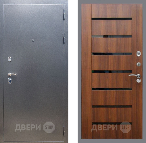 Входная металлическая Дверь Рекс (REX) 11 СБ-14 стекло черное Орех бренди в Наро-Фоминске