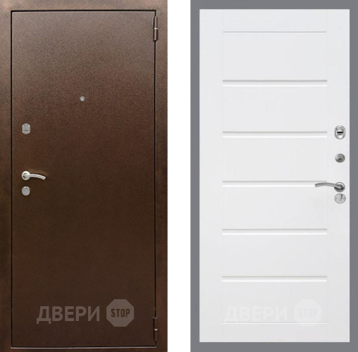 Входная металлическая Дверь Рекс (REX) 1А Медный Антик Сити Белый ясень в Наро-Фоминске