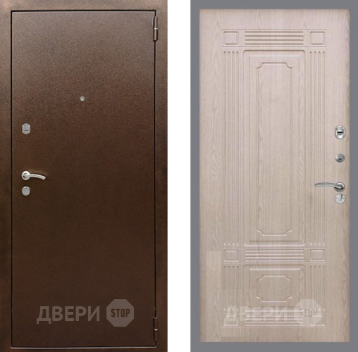 Входная металлическая Дверь Рекс (REX) 1А Медный Антик FL-2 Беленый дуб в Наро-Фоминске