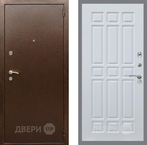 Входная металлическая Дверь Рекс (REX) 1А Медный Антик FL-33 Белый ясень в Наро-Фоминске