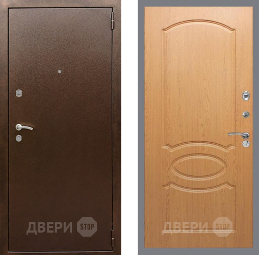 Входная металлическая Дверь Рекс (REX) 1А Медный Антик FL-128 Дуб в Наро-Фоминске