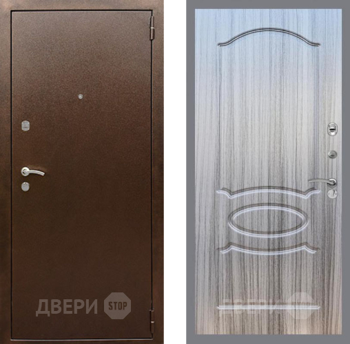 Входная металлическая Дверь Рекс (REX) 1А Медный Антик FL-128 Сандал грей в Наро-Фоминске
