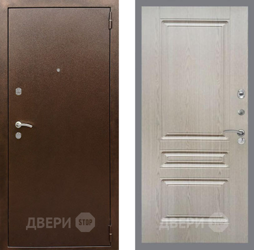 Входная металлическая Дверь Рекс (REX) 1А Медный Антик FL-243 Беленый дуб в Наро-Фоминске