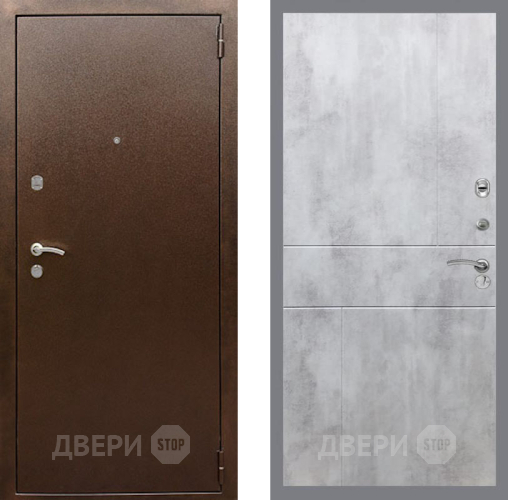 Входная металлическая Дверь Рекс (REX) 1А Медный Антик FL-290 Бетон светлый в Наро-Фоминске