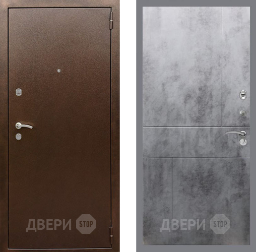 Входная металлическая Дверь Рекс (REX) 1А Медный Антик FL-290 Бетон темный в Наро-Фоминске