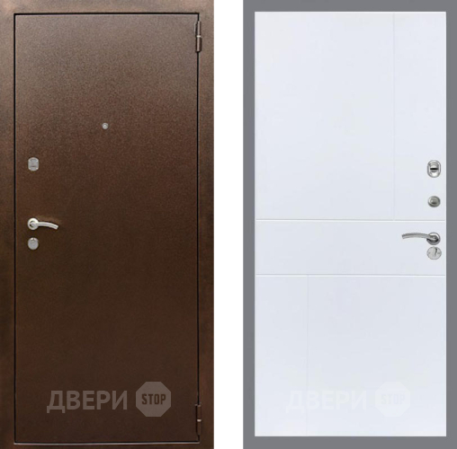 Входная металлическая Дверь Рекс (REX) 1А Медный Антик FL-290 Силк Сноу в Наро-Фоминске