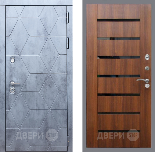 Входная металлическая Дверь Рекс (REX) 28 СБ-14 стекло черное Орех бренди в Наро-Фоминске