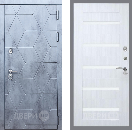 Входная металлическая Дверь Рекс (REX) 28 СБ-14 стекло белое Сандал белый в Наро-Фоминске