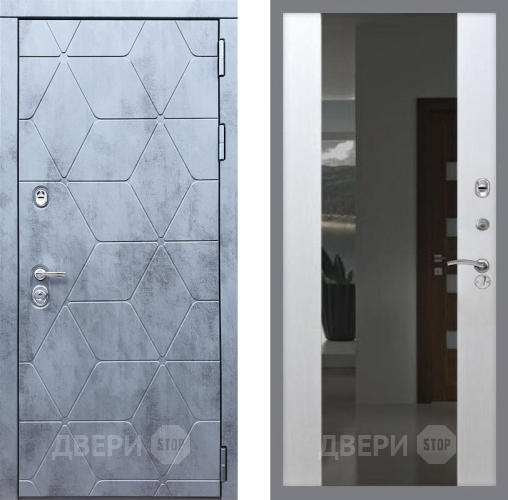Входная металлическая Дверь Рекс (REX) 28 СБ-16 Зеркало Белый ясень в Наро-Фоминске
