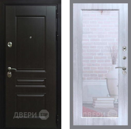 Входная металлическая Дверь Рекс (REX) Премиум-Н Зеркало Пастораль Сандал белый в Наро-Фоминске